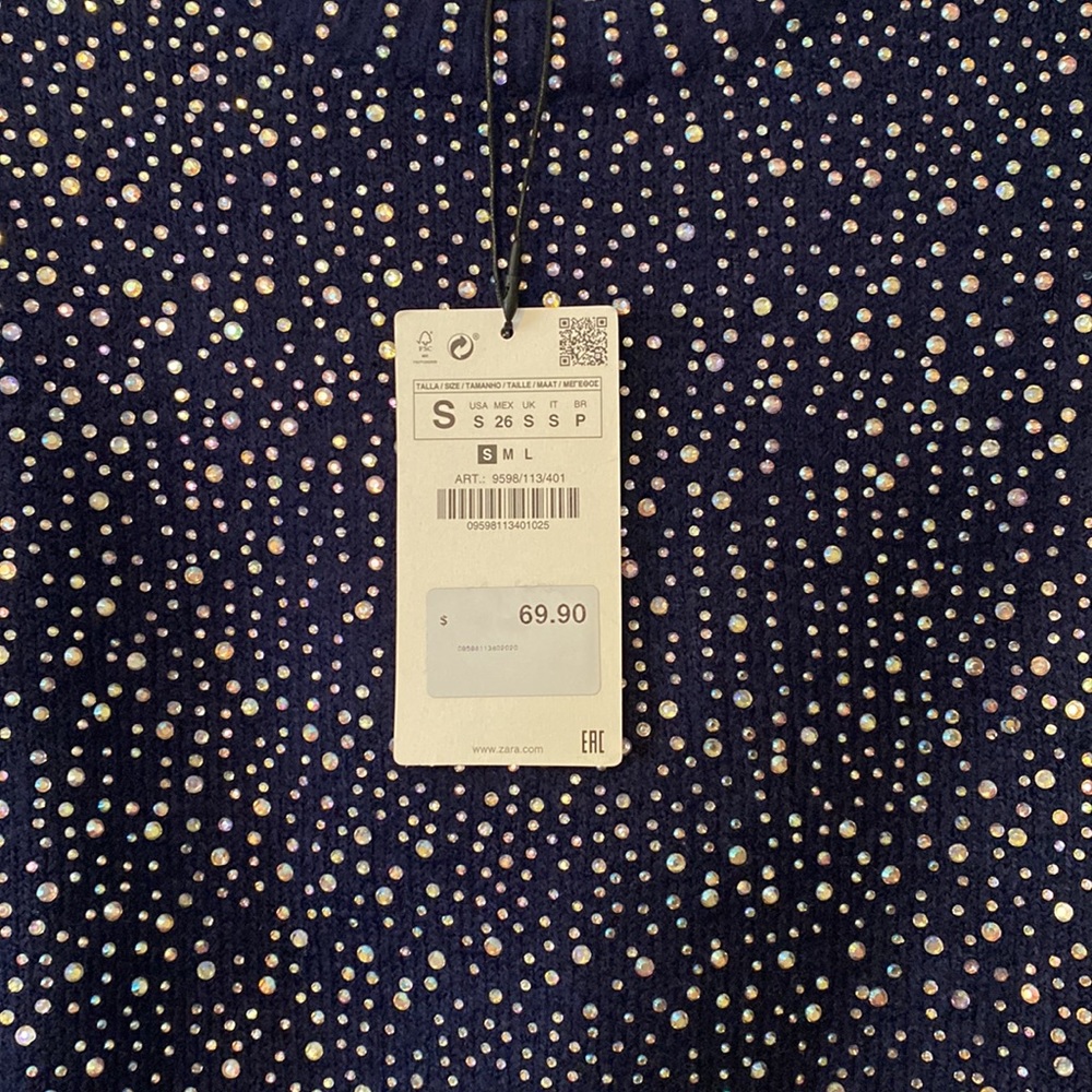 Zara pretty iridescent stone sparkly sweater - Picture 6 of 6